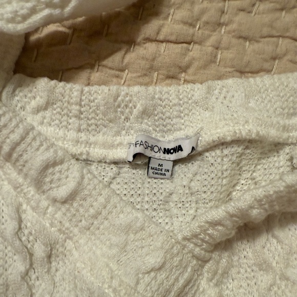 Fashion Nova Off-the-Shoulder White Sweater - Picture 2 of 3